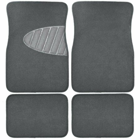 UNIQUE ACCESSORIES 78915 Gray Carpet Floor Mat With Heal Pad, 4PK 202402